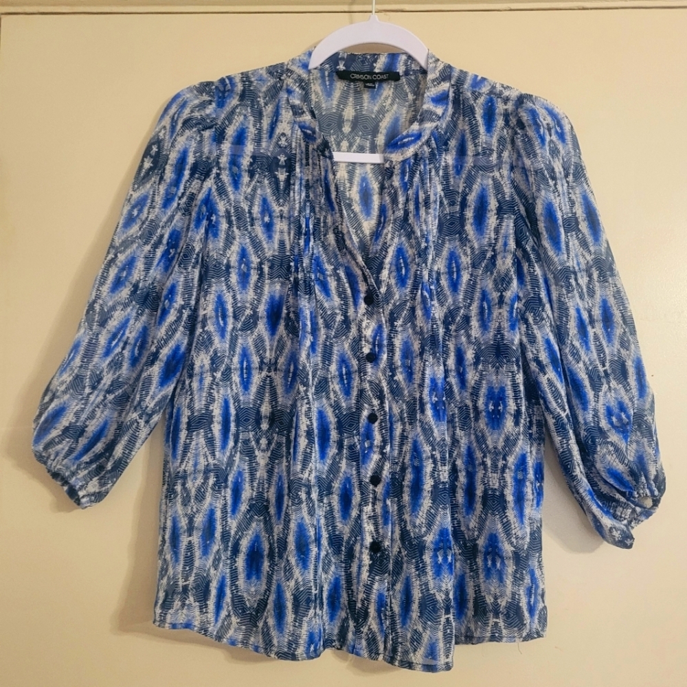 Crimson Coast Sheer Blouse, Size XS